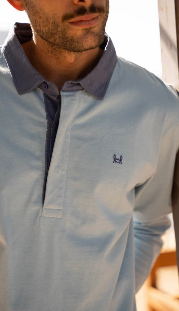 POLO RUGBY LISO AZUL GLACIAR | LUGO