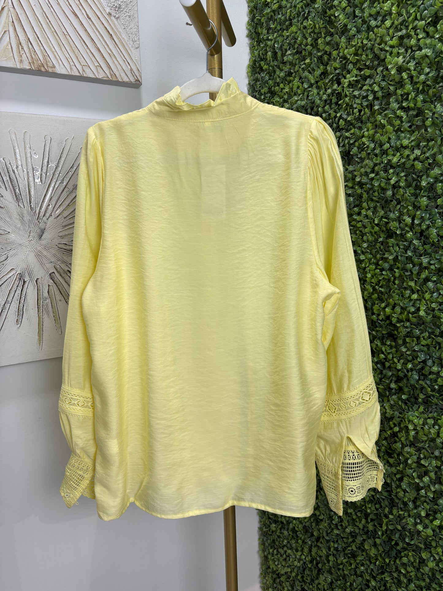 Camisa mujer Entredos amarilla