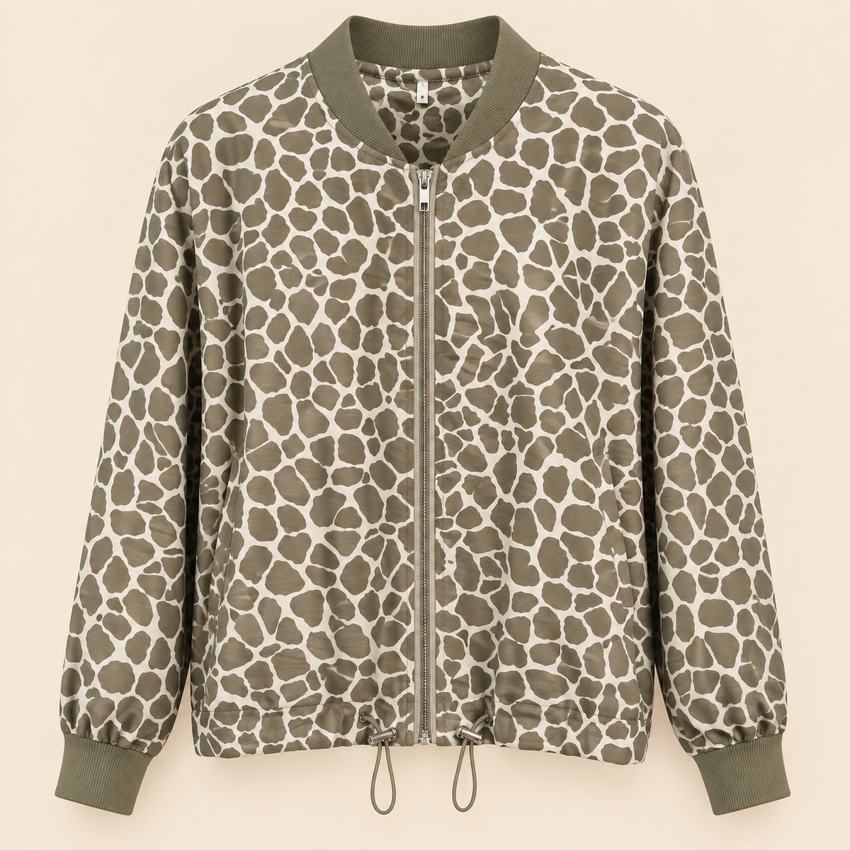 Cazadora Bomber Animal Print Verde