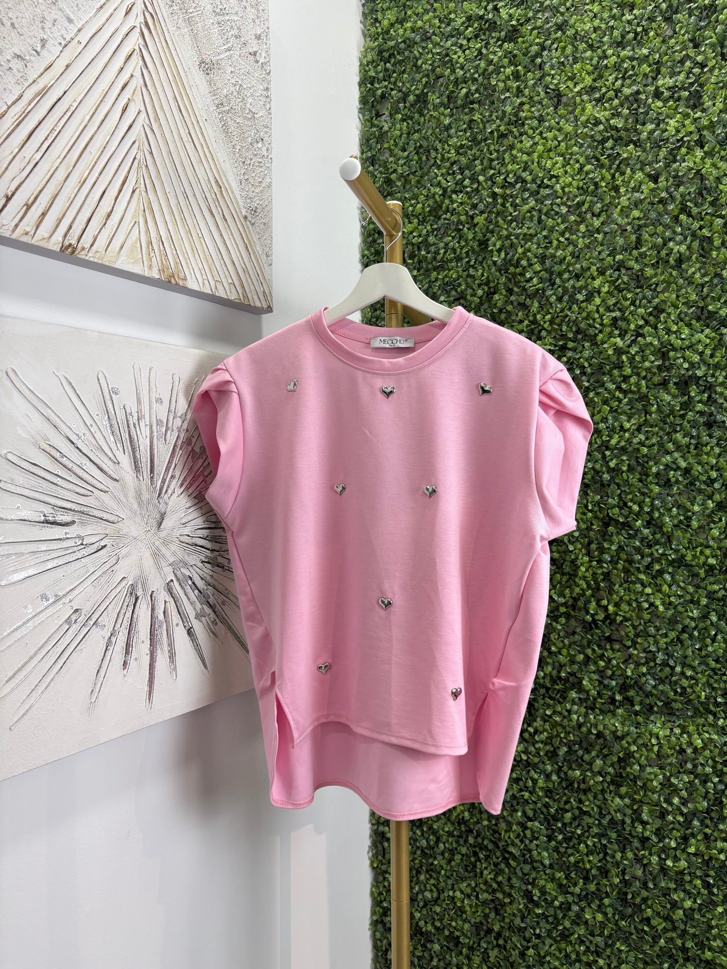 Camiseta corazón rosa