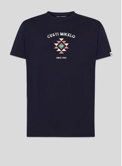 Camiseta CustiMikelo hombre azul marino pirámide