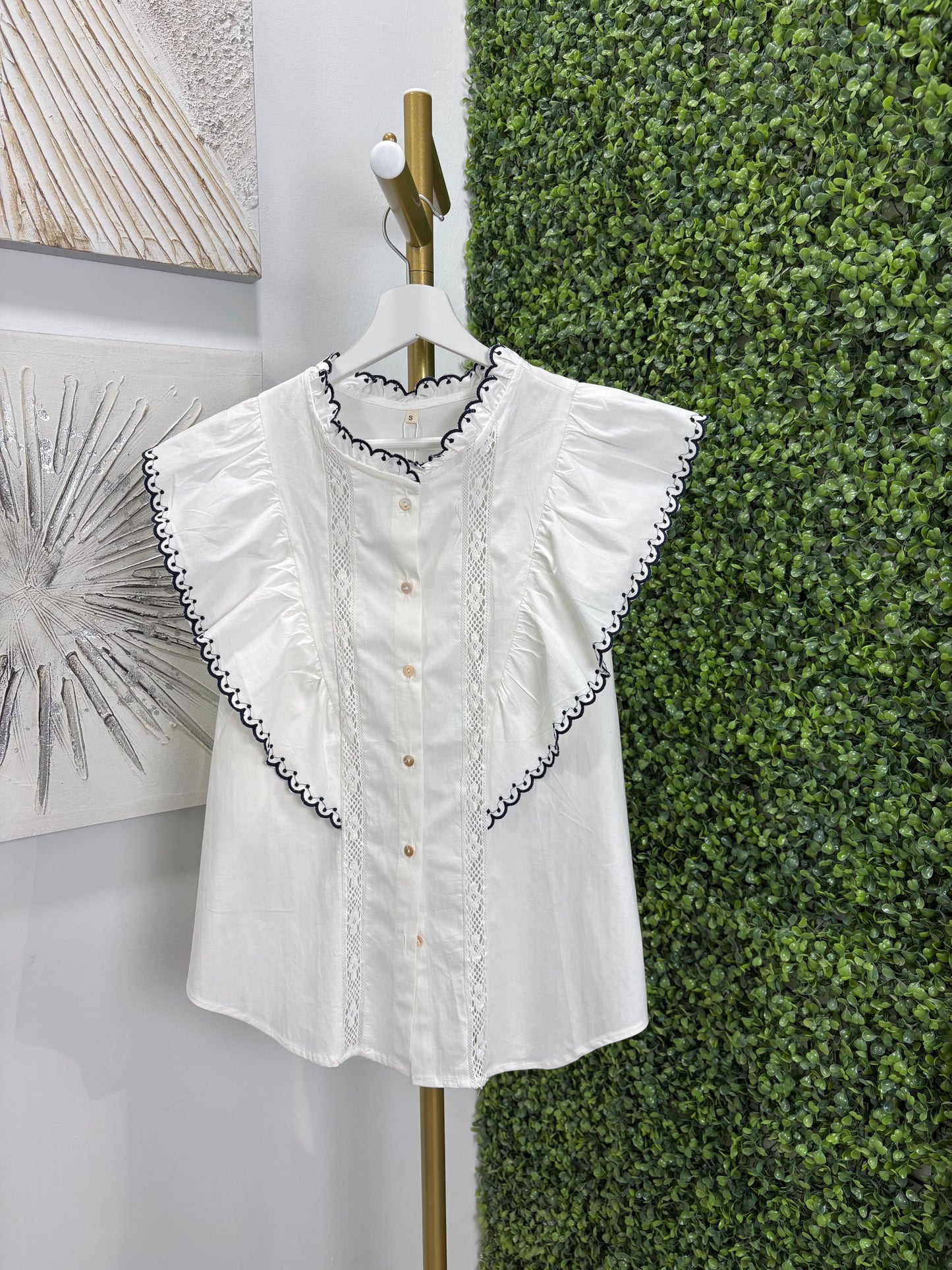 Camisa blanca Tadil azul