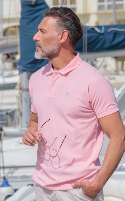 Polo básico Custi Mikelo rosa bebé 100 % algodón polo hombre