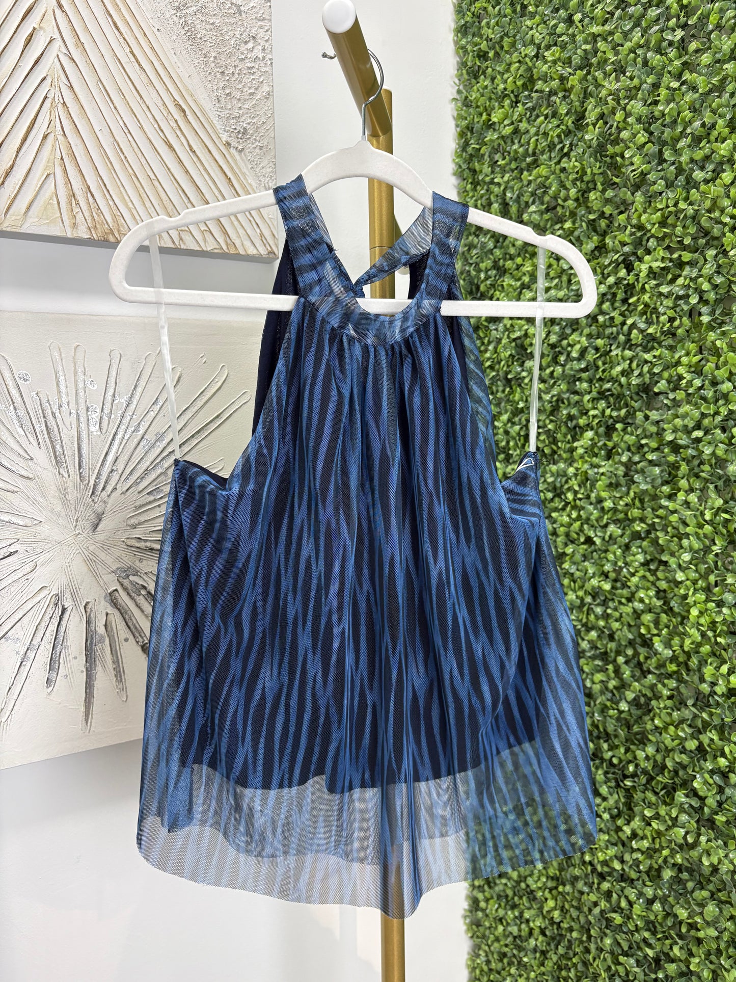 Conjunto Macarena azul falda con top