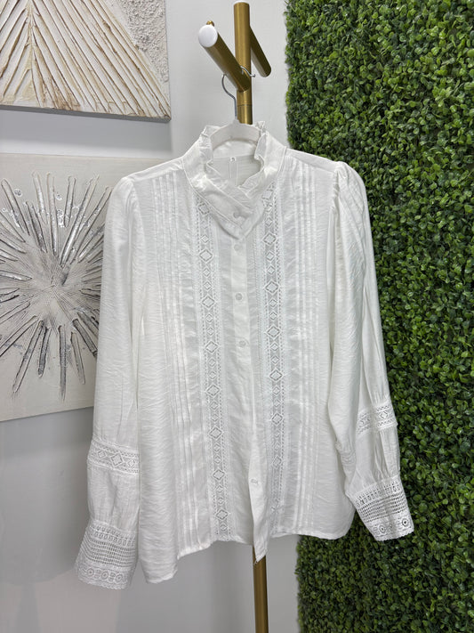Camisa mujer Entredos blanca
