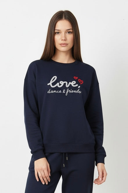 Chándal de Algodón de Dos Piezas con Pantalón Recto  azul – Trapio