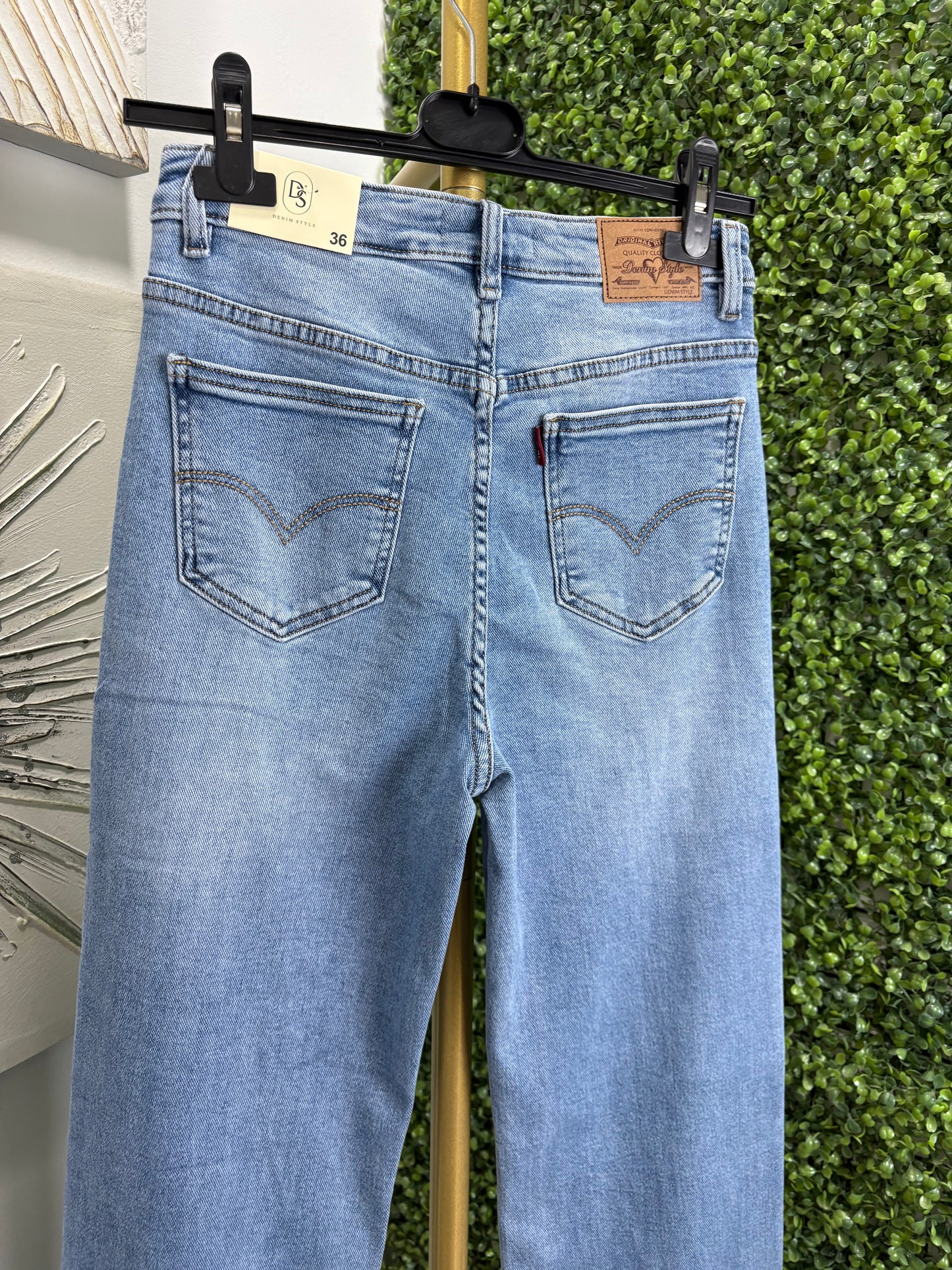 Pantalón vaquero wideleg claro