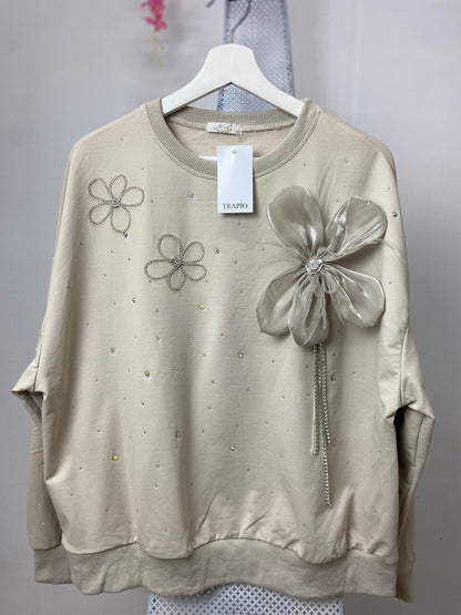 Sudadera Flor gris