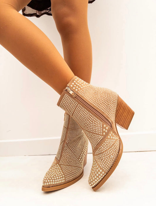 Botas decoradas beig
