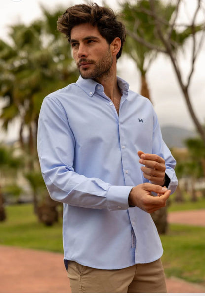 Camisa hombre modelo Roda celeste Custi Mikelo