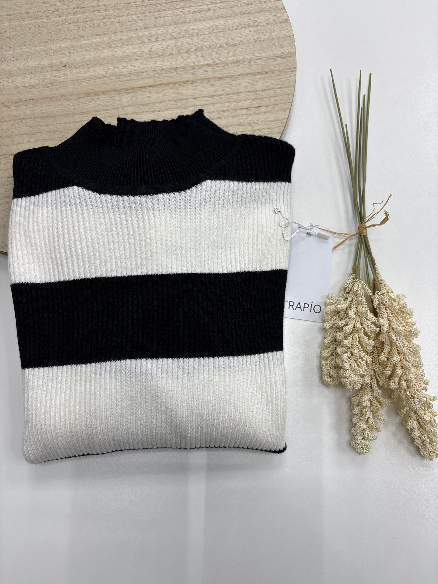 Jersey corto Noir negro , de rayas en blanco y negro – Trapío