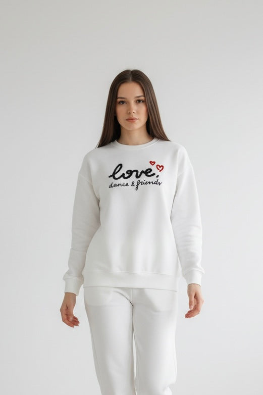 Chándal de Algodón de Dos Piezas con Pantalón Recto  blanco – Trapio