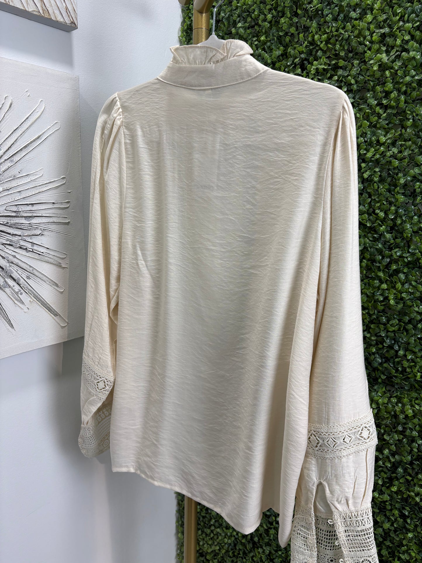 Camisa mujer Entredos beig