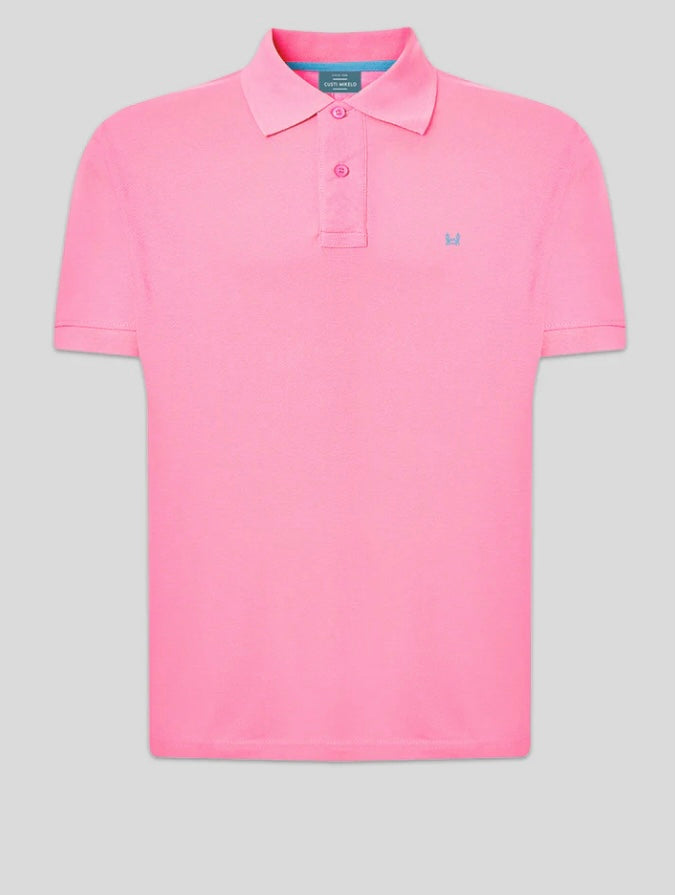 Polo básico Custi Mikelo rosa chicle 100 % algodón polo hombre