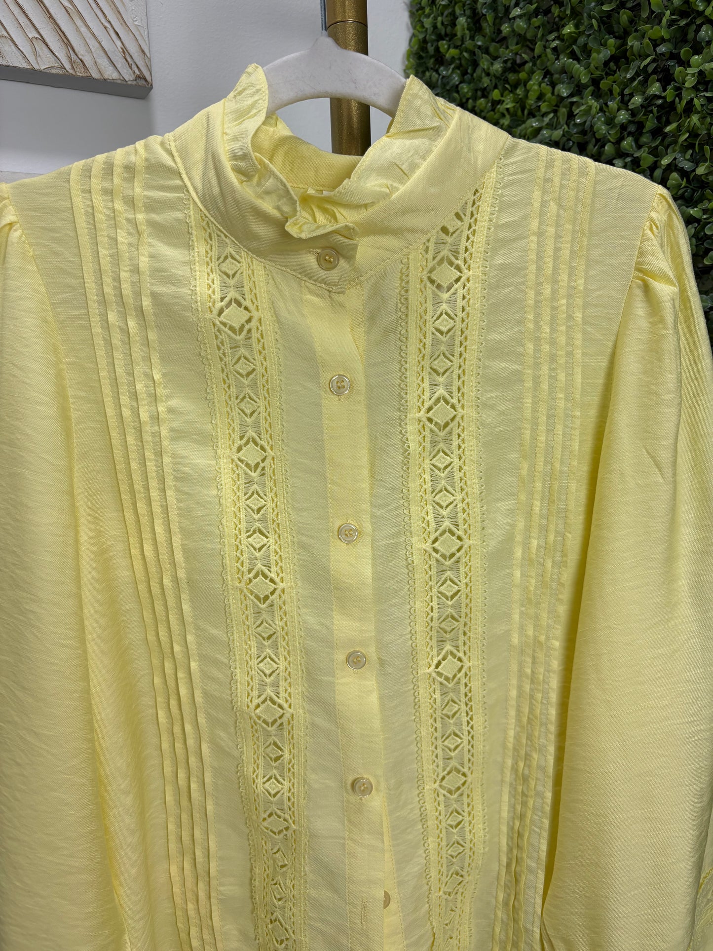 Camisa mujer Entredos amarilla
