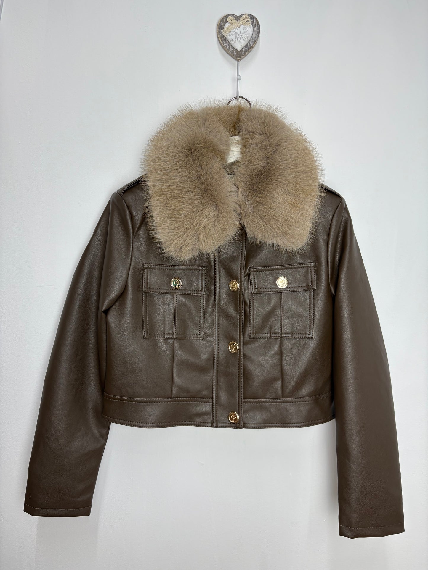 Chaqueta marrón pelo