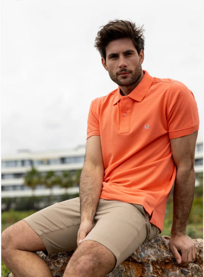 Polo básico Custi Mikelo naranja 🍊 100 % algodón polo hombre