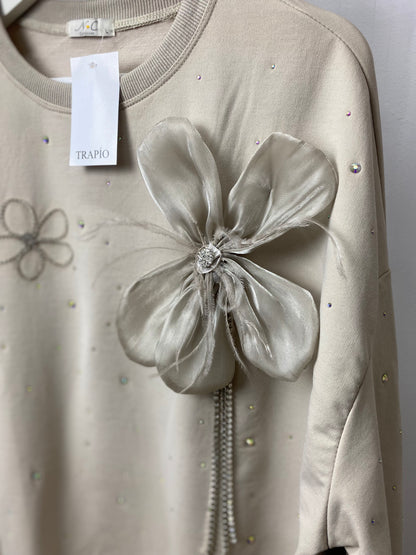 Sudadera Flor gris