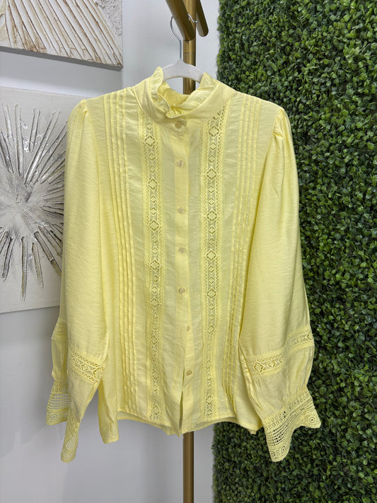 Camisa mujer Entredos amarilla