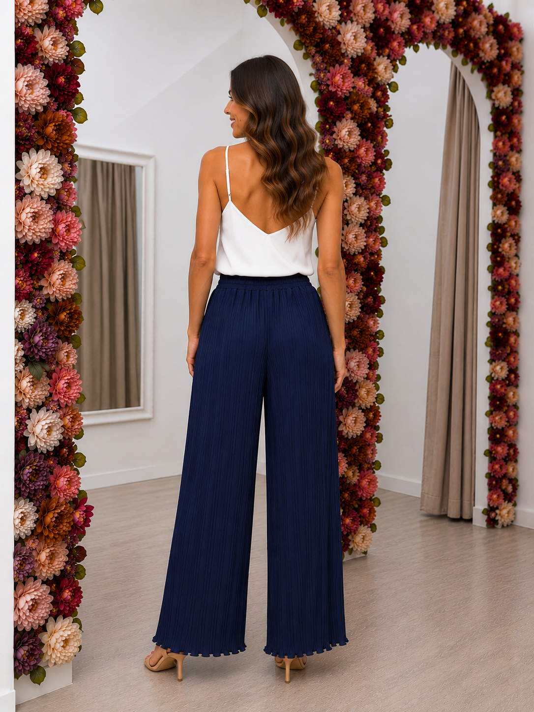 Pantalón ancho Andrea azul marino