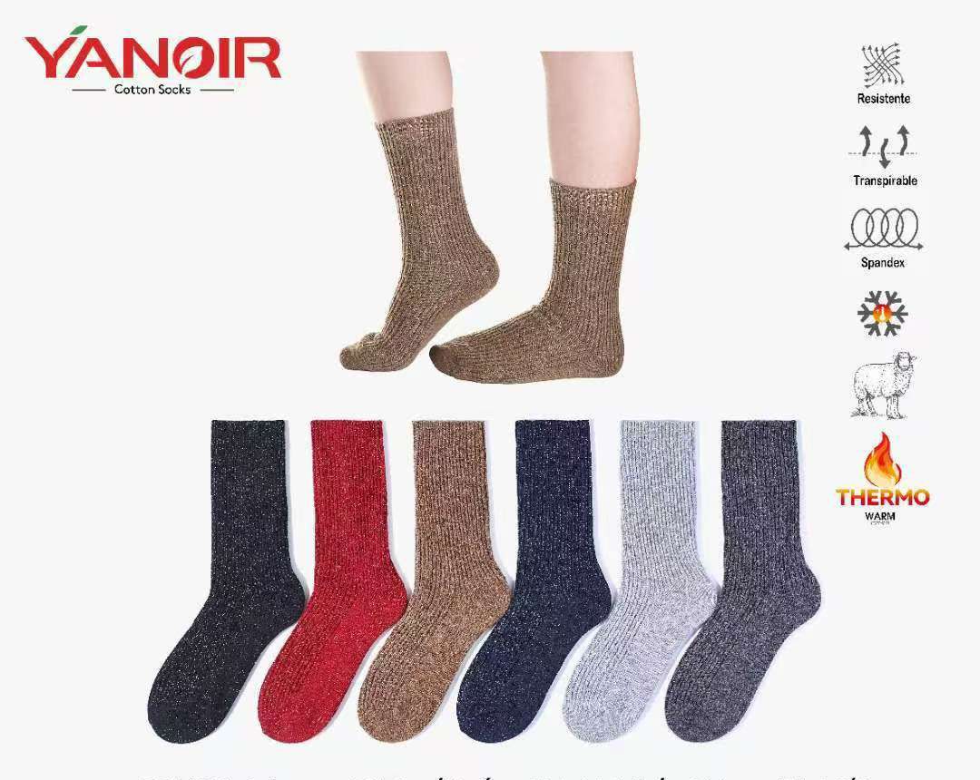 Calcetín Térmico de Lana Yanoir 35-40 Caña Media con Brillo – Trapio