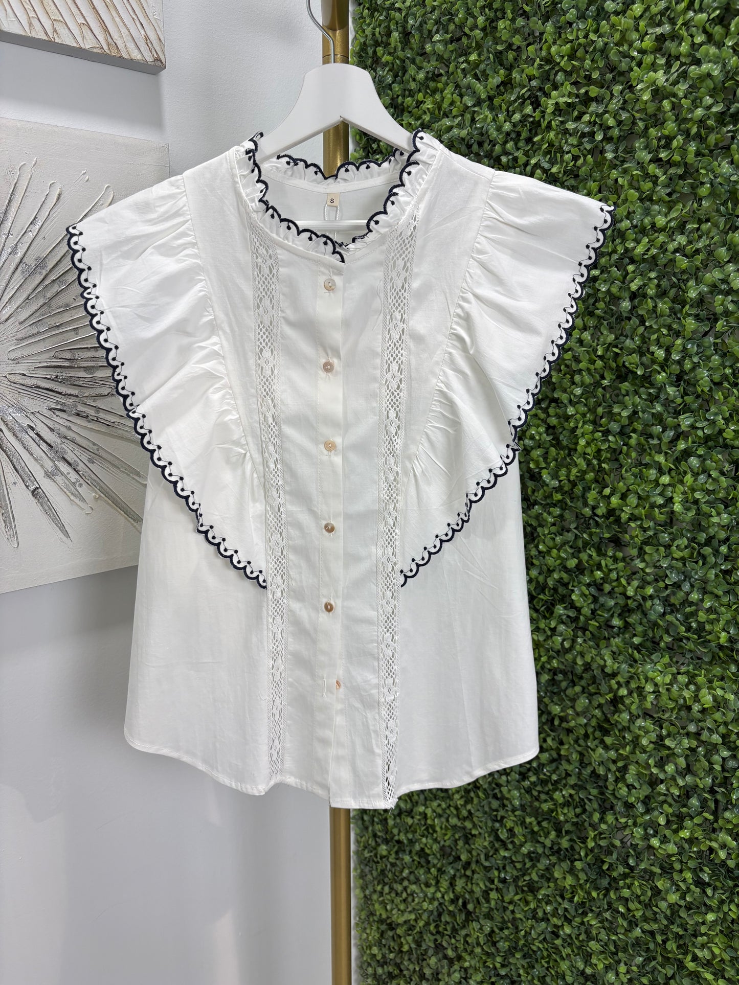 Camisa blanca Tadil azul