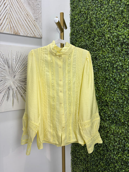 Camisa mujer Entredos amarilla