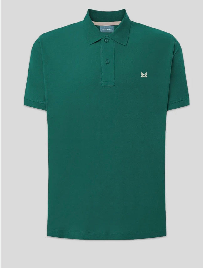 Polo básico Custi Mikelo verde césped 100 % algodón polo hombre