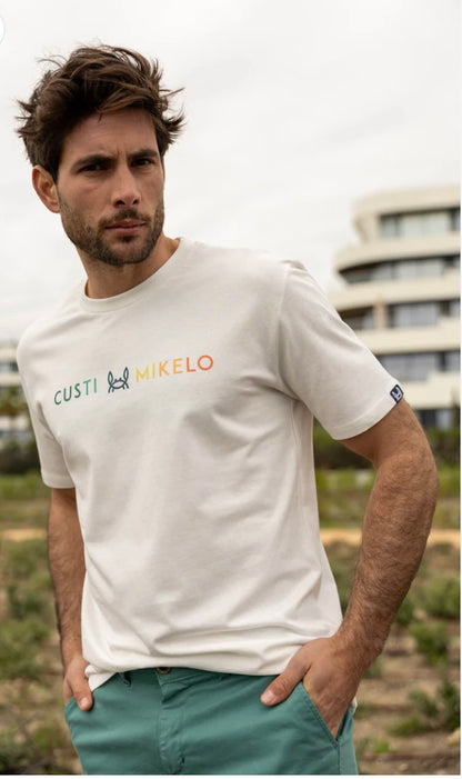 Camiseta CustiMikelo beig logo