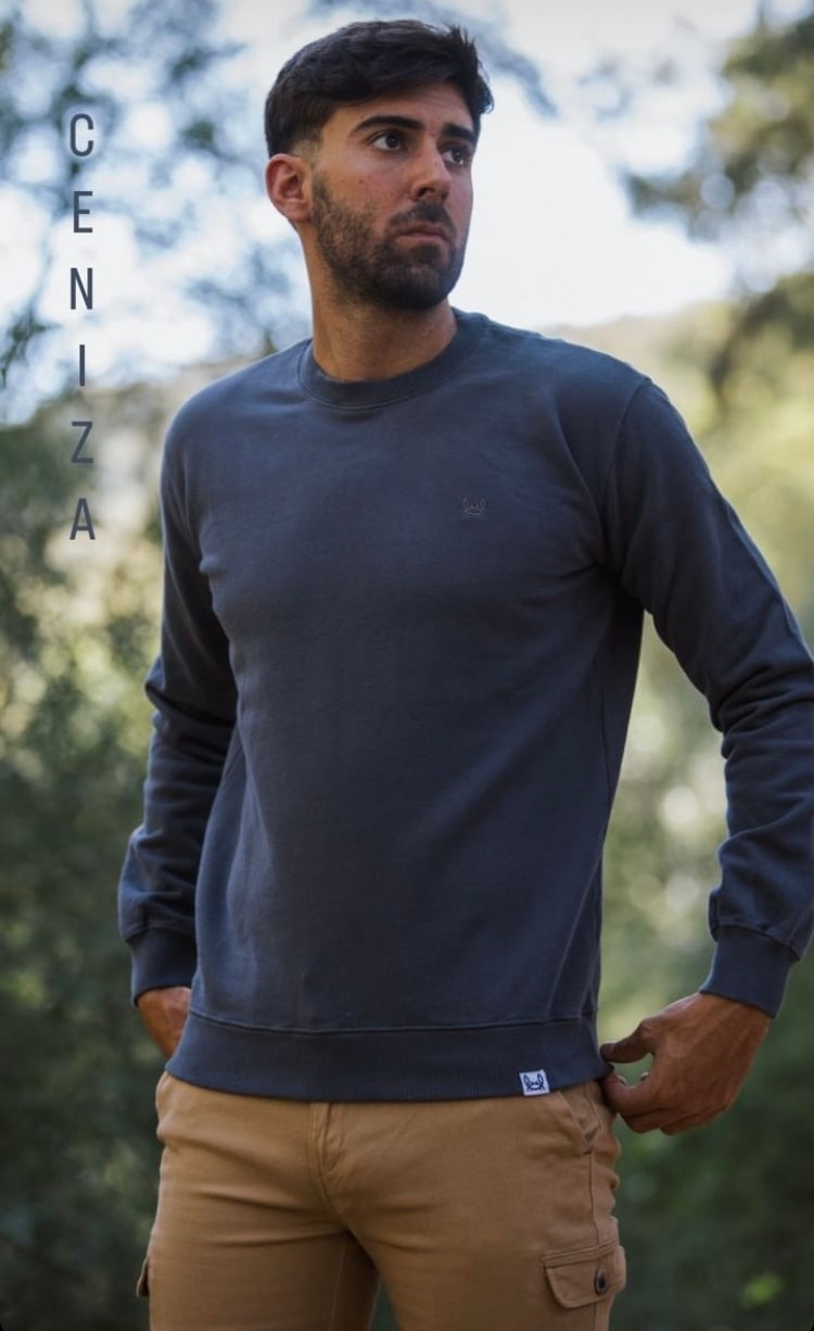 Sudadera hombre el cangrejito ceniza