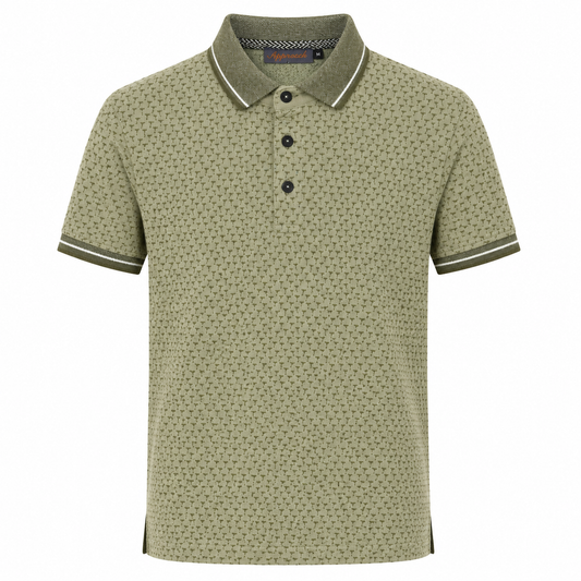 Polo Hombre Verde Caqui Estampado – Approach
