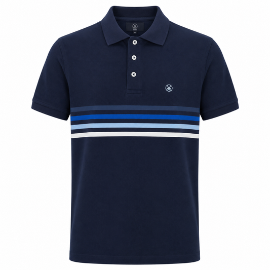 Polo Hombre Azul Marino con Rayas Horizontales – Trapío
