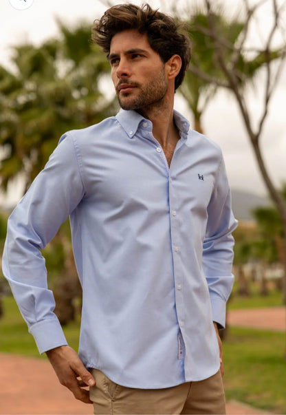 Camisa hombre modelo Roda celeste Custi Mikelo